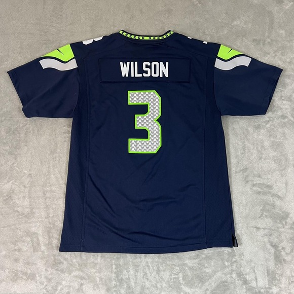 Seattle‎ Seahawks Jersey Youth XL Blue NFL Football Russell Wilson On Field Nike - Picture 11 of 16